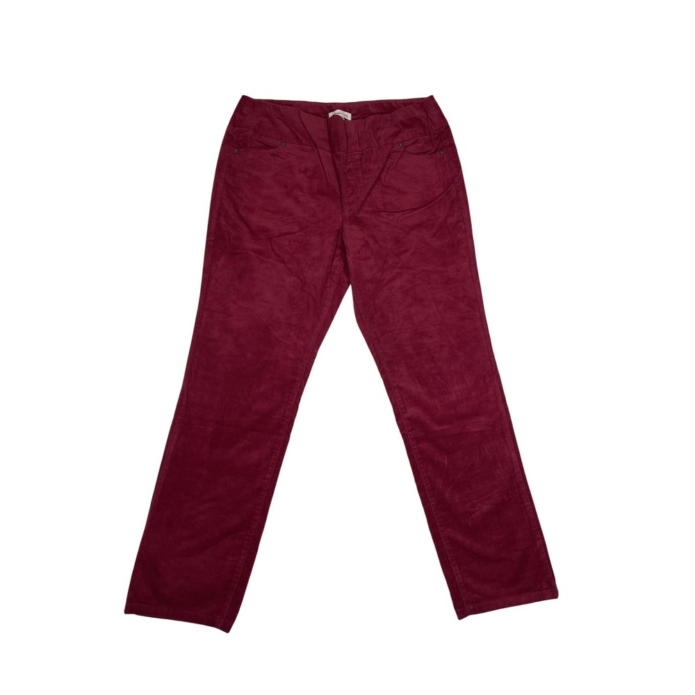 Coldwater Creek Pants Womens 16 Burgundy Corduroy Straight Leg Stretch Casual